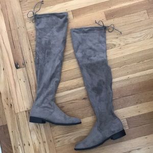Unisa Over The Knee Boots Taupe Grey Size 7